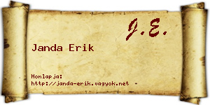 Janda Erik névjegykártya
